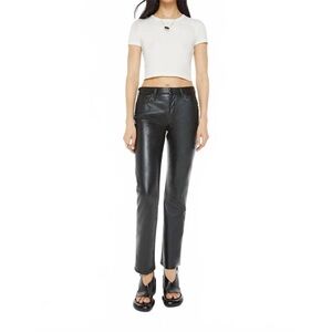 Mother The Smarty Pants Skimp Faux Leather Pants
